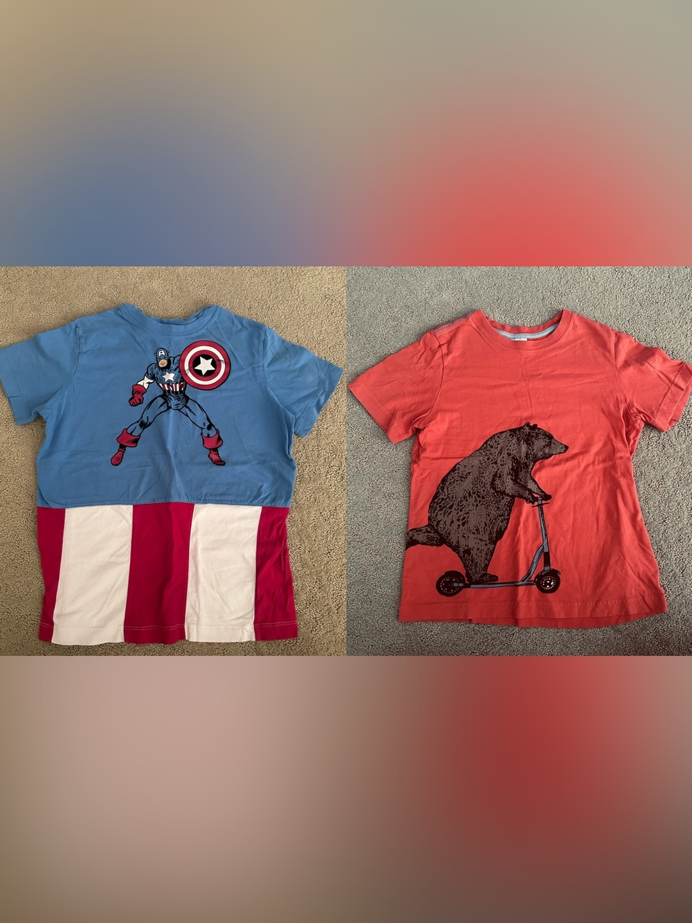 Hanna Andersson Graphic Tees- Captain American and Scooter Bear